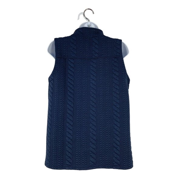 Blair Women's Navy Blue Cable Knit Zip-Up Winter Vest Size Small - Picture 5 of 10